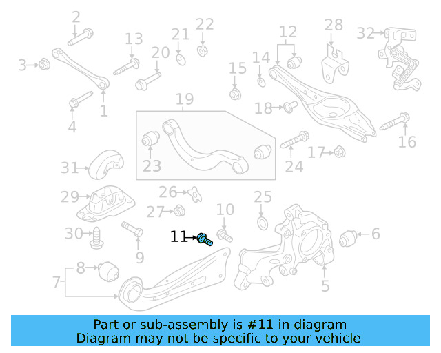 Trailing Arm Mount Bolt N-106-284-01 - View 25