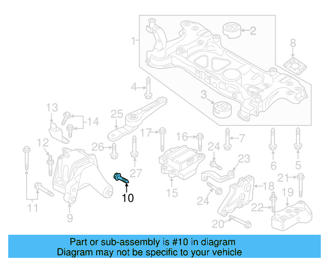 Motor Mount Bolt N-106-296-01 - View 6