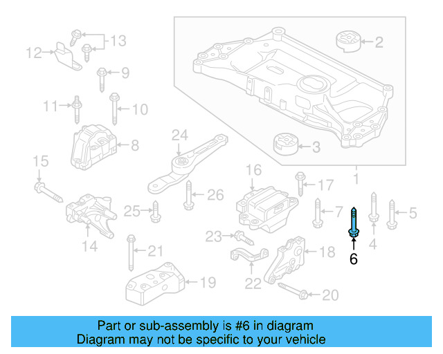 Engine Cradle Mount Bolt N-105-580-02 - View 85