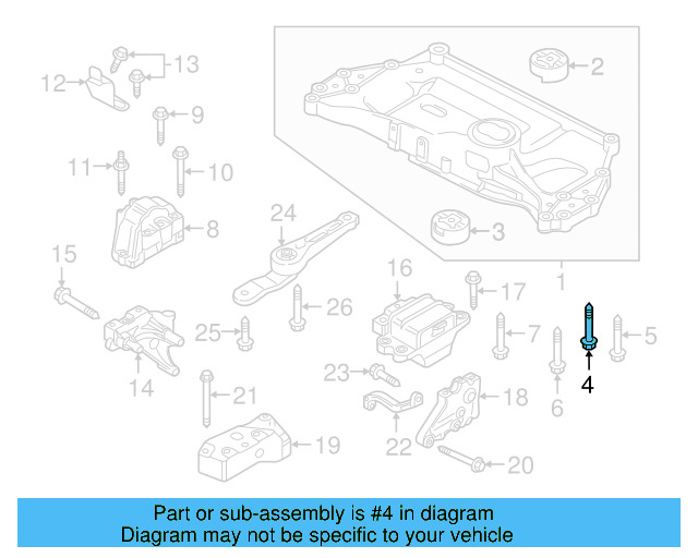 Engine Cradle Mount Bolt N-105-580-02 - View 94