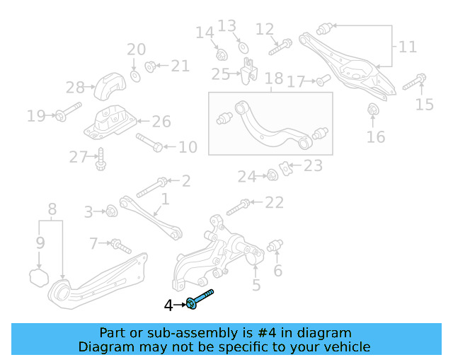 Lower Control Arm Mount Bolt N-106-405-01 - View 17
