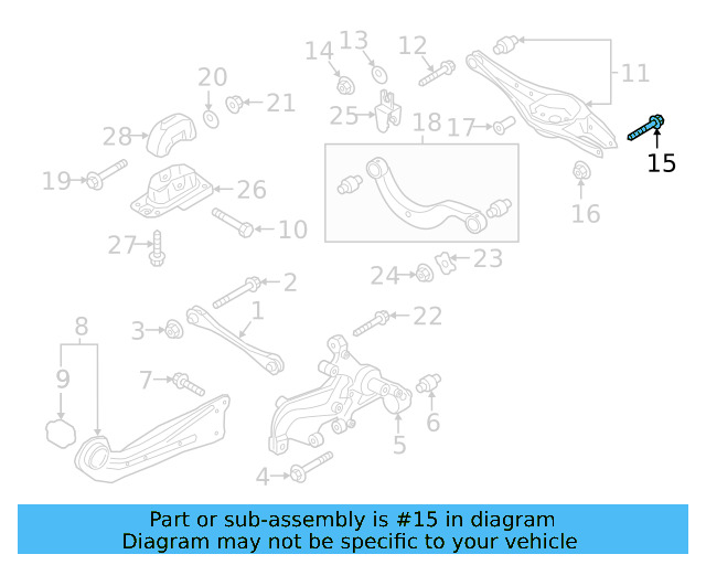 Lower Control Arm Mount Bolt N-106-405-01 - View 13