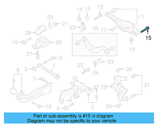 Lower Control Arm Mount Bolt N-106-286-01 - View 20