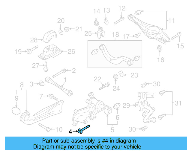 Lower Control Arm Mount Bolt N-106-405-01 - View 46
