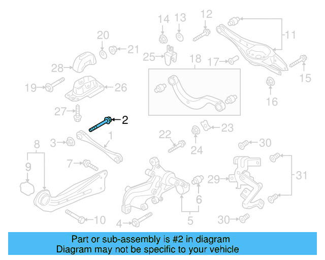 Lower Control Arm Mount Bolt N-106-405-01 - View 42