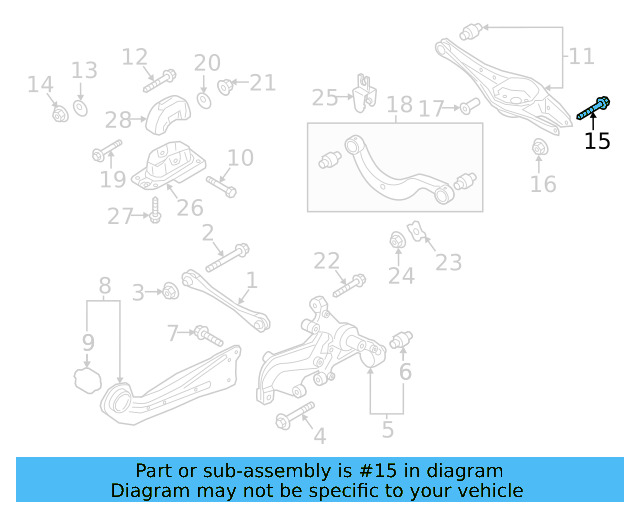 Lower Control Arm Mount Bolt N-106-405-01 - View 102