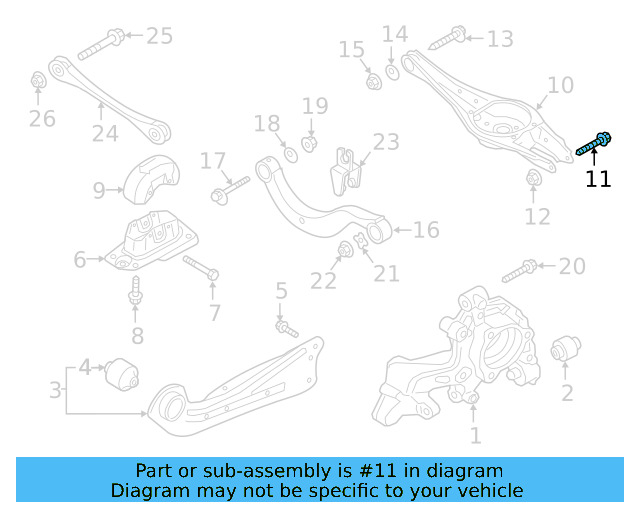 Lower Control Arm Mount Bolt N-106-405-01 - View 12