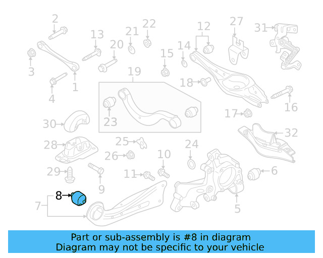 Lower Control Arm Mount Bolt N-106-405-01 - View 11