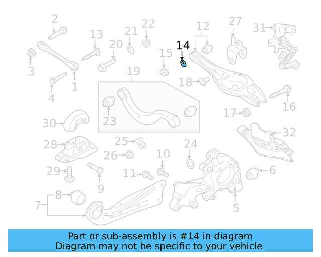 Lower Control Arm Mount Bolt N-106-405-01 - View 10