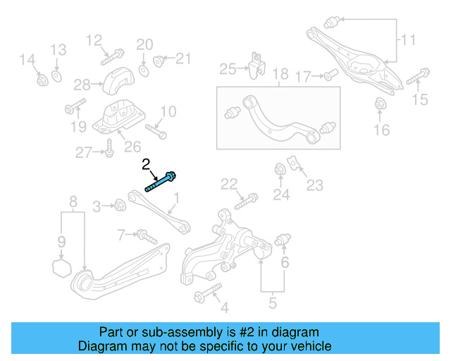 Lower Control Arm Mount Bolt N-106-405-01 - View 9