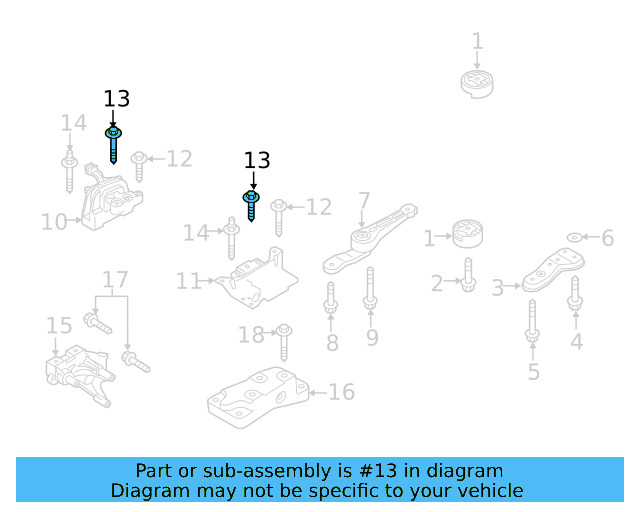 Motor Mount Mount Bolt N-107-069-01 - View 77