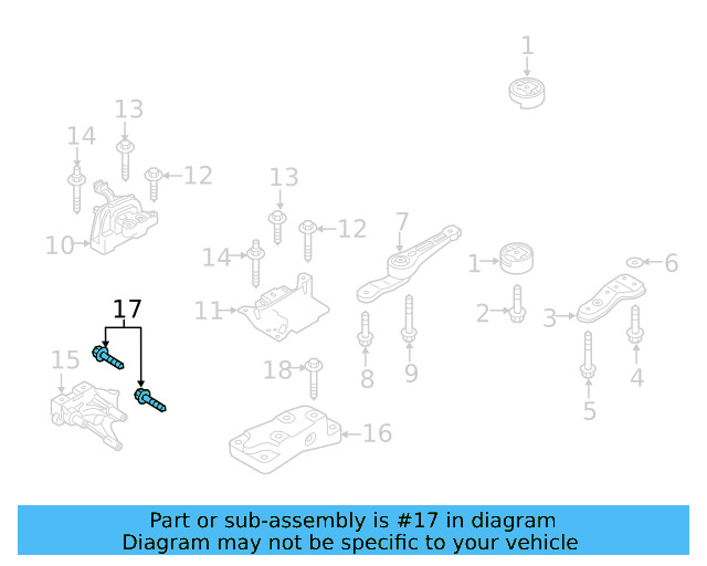 Motor Mount Mount Bolt N-107-069-01 - View 163
