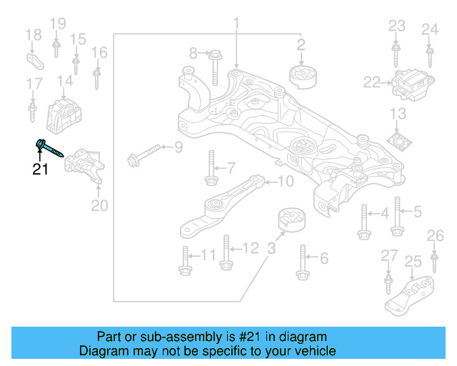 Rear Support Mount Bolt N-911-671-01 - View 90