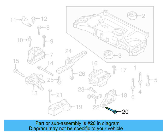Trans Mount Bracket Mount Bolt N-107-090-01 - View 24