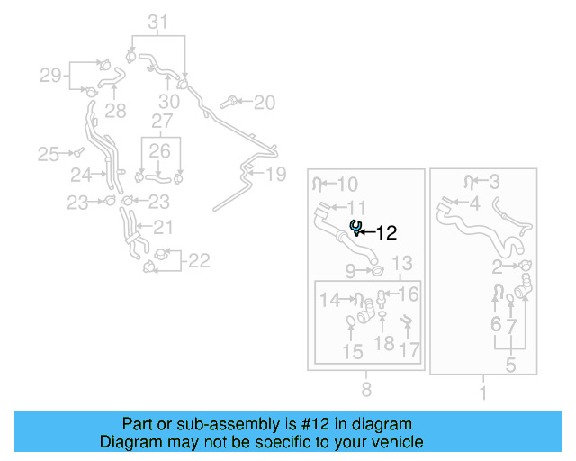 Radiator Coolant Hose Hold Down N-107-377-01 - View 14