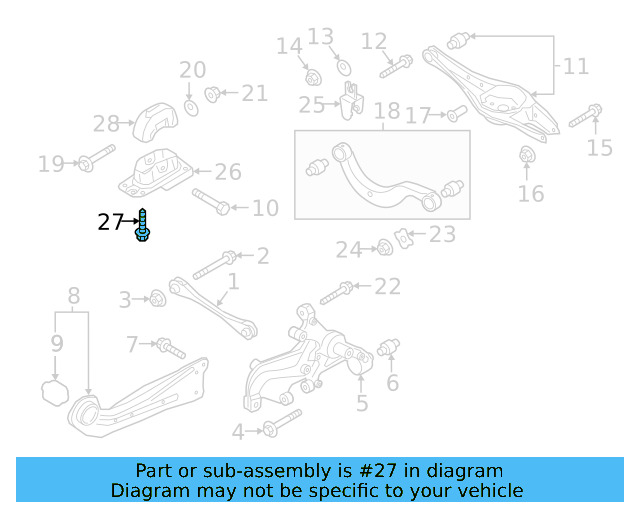 Trailing Arm Mount Bolt N-107-695-01 - View 12