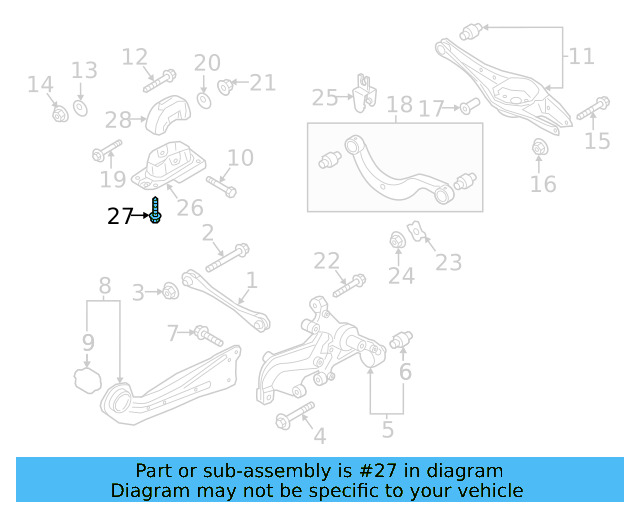 Trailing Arm Mount Bolt N-107-695-01 - View 18