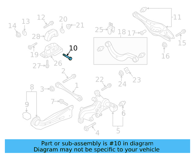 Trailing Arm Mount Bolt N-107-695-01 - View 54