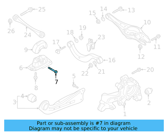 Trailing Arm Mount Bolt N-107-695-01 - View 20