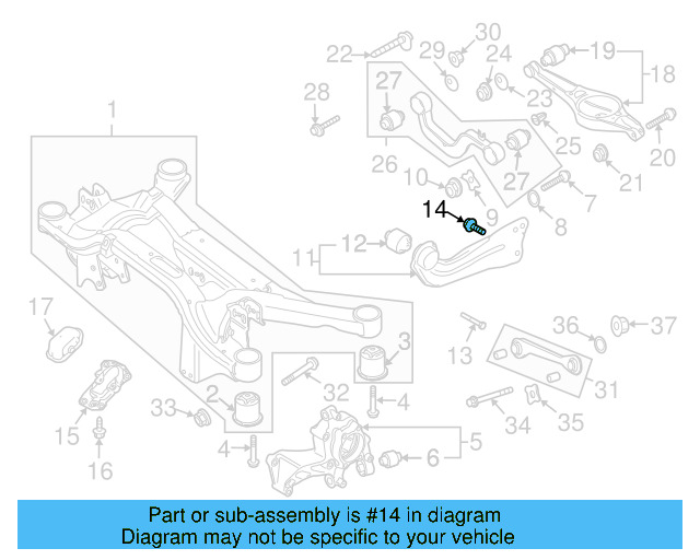 Trailing Arm Mount Bolt N-107-695-01 - View 25