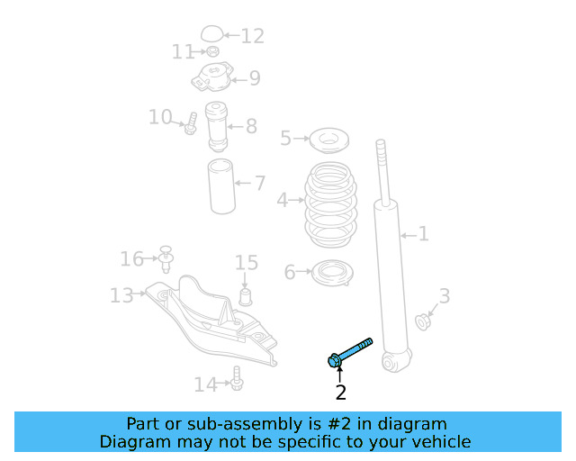 Lower Control Arm Mount Bolt N-108-834-01 - View 14