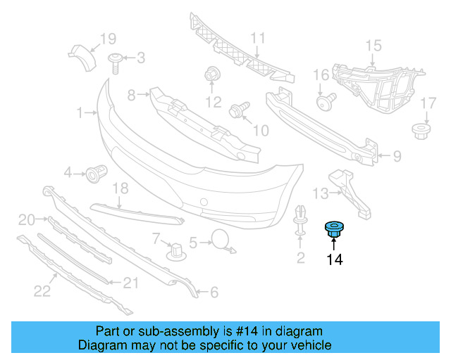 Bumper Cover Support Rail Nut N-910-189-01 - View 34
