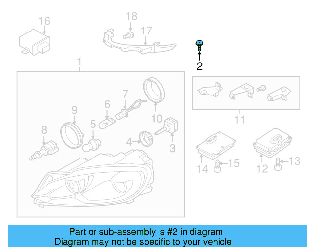 Headlamp Assembly Screw N-906-833-02 - View 33