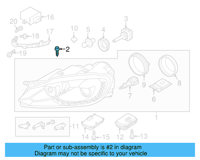 Headlamp Assembly Screw N-906-833-02 - View 37