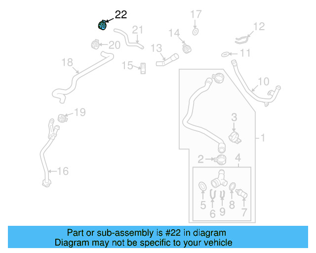 Reservoir Hose Clamp N-906-869-02 - View 346