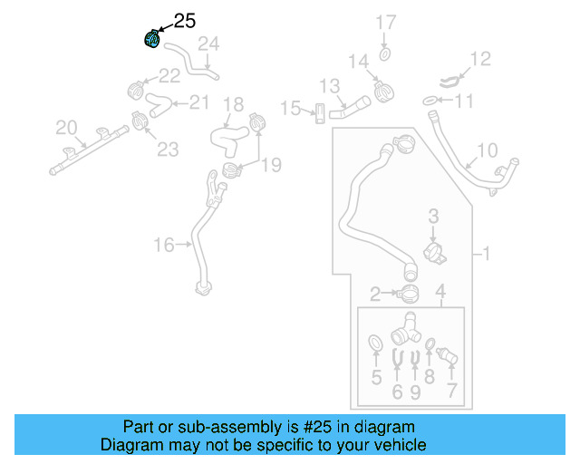 Reservoir Hose Clamp N-906-869-02 - View 435