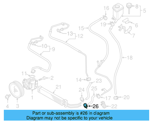 Reservoir Hose Clamp N-906-869-02 - View 124