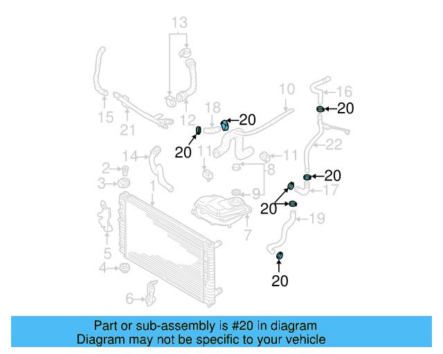 Reservoir Hose Clamp N-906-869-02 - View 399