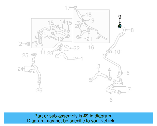 Reservoir Hose Clamp N-906-869-02 - View 121