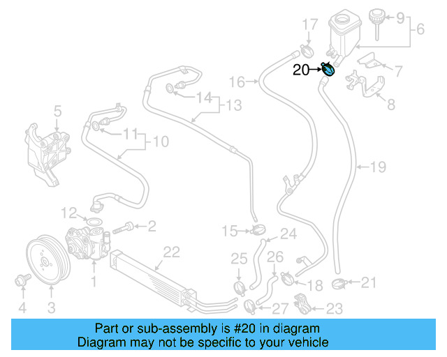 Reservoir Hose Clamp N-906-869-02 - View 348