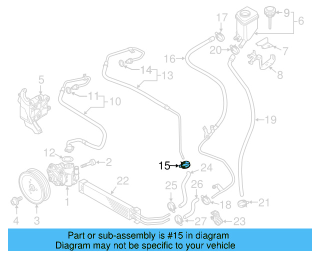 Reservoir Hose Clamp N-906-869-02 - View 353