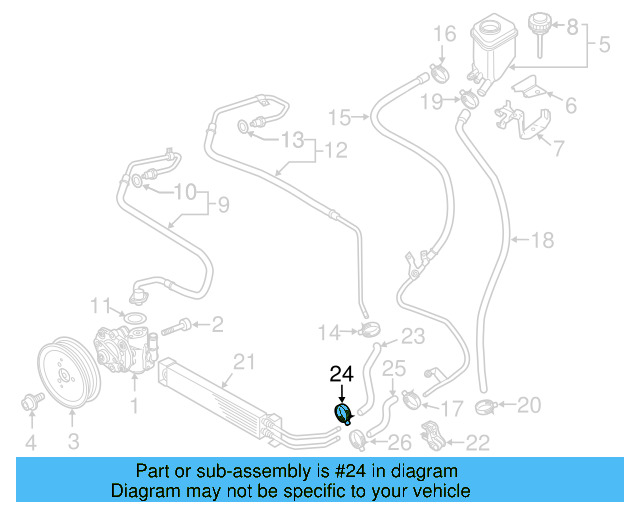 Reservoir Hose Clamp N-906-869-02 - View 370