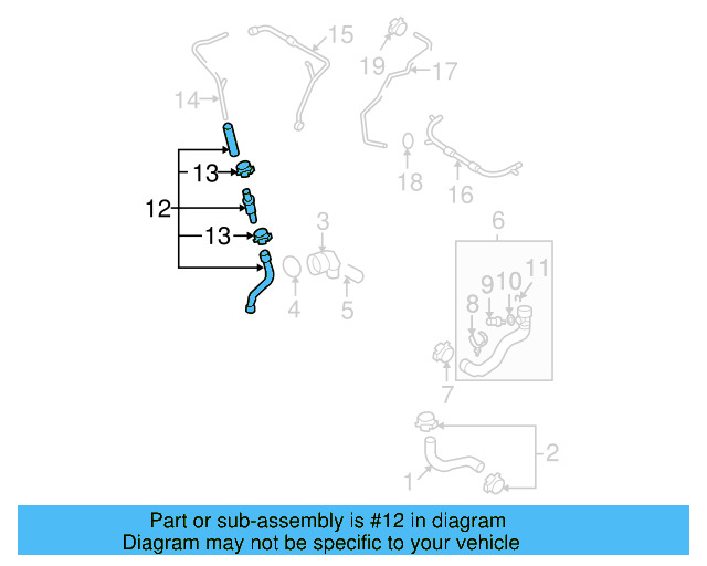 Water Hose 1K0-121-063-J - View 16
