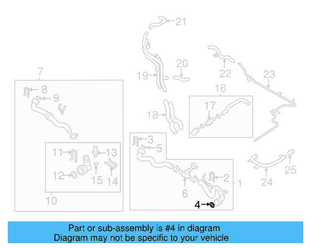 Water Hose Assembly Upper Seal N-907-653-01 - View 235