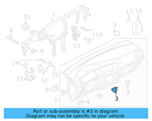 Cluster Cover Retainer Clip 3B0-867-190 - View 87