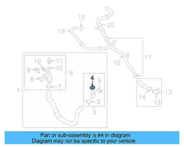 Water Hose Assembly Upper Seal N-907-653-01 - View 88