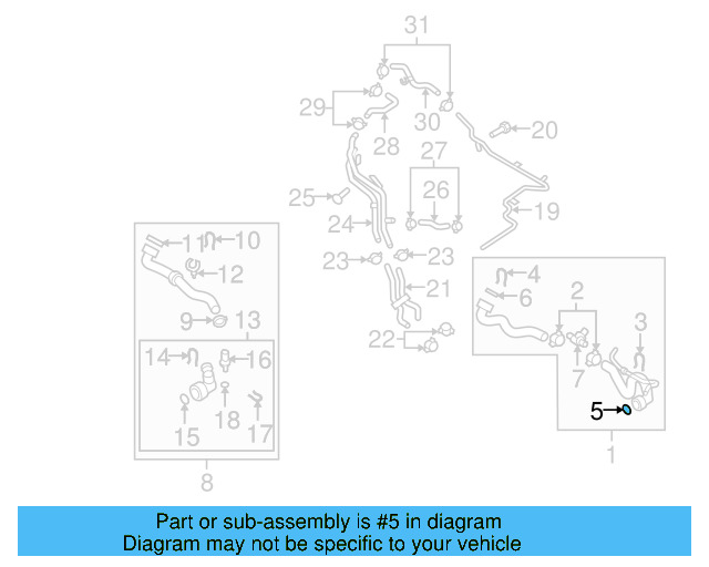 Water Hose Assembly Upper Seal N-907-653-01 - View 76