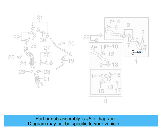 Water Hose Assembly Upper Seal N-907-653-01 - View 240