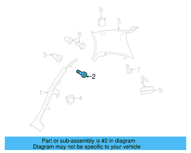 Fender Liner Screw N-907-750-01 - View 48