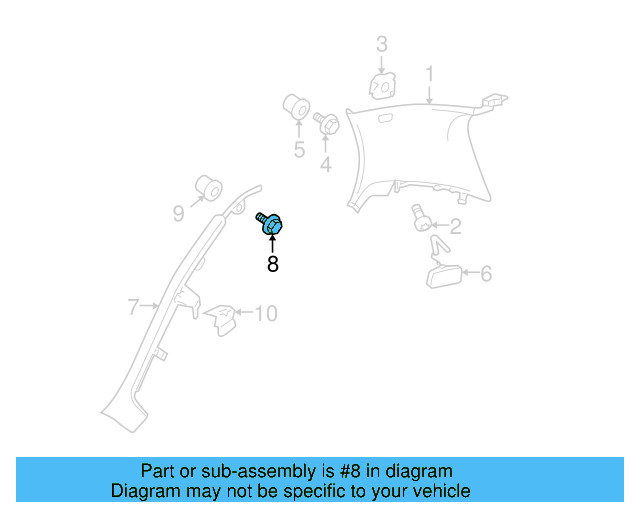 Fender Liner Screw N-907-750-01 - View 56
