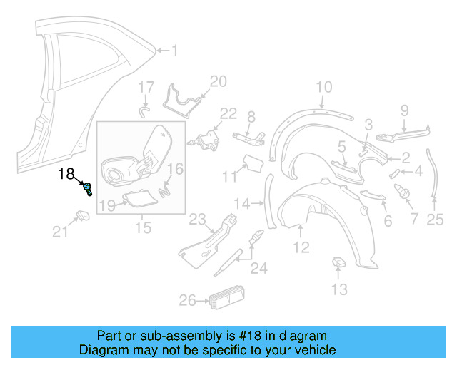 Fender Liner Screw N-907-750-01 - View 62