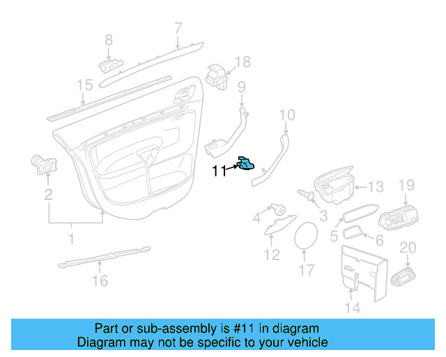 Door Panel Handle Cover Clip N-907-760-01