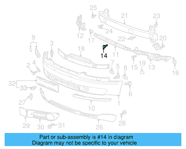 Bumper Cover Bolt N-907-884-02