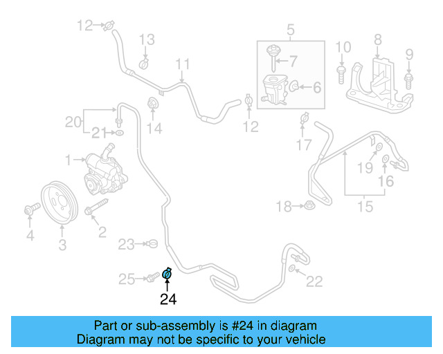 Power Steering Pressure Hose Clip N-907-998-01