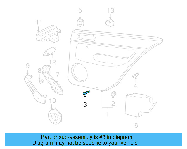 Door Trim Panel Screw N-908-298-03 - View 7