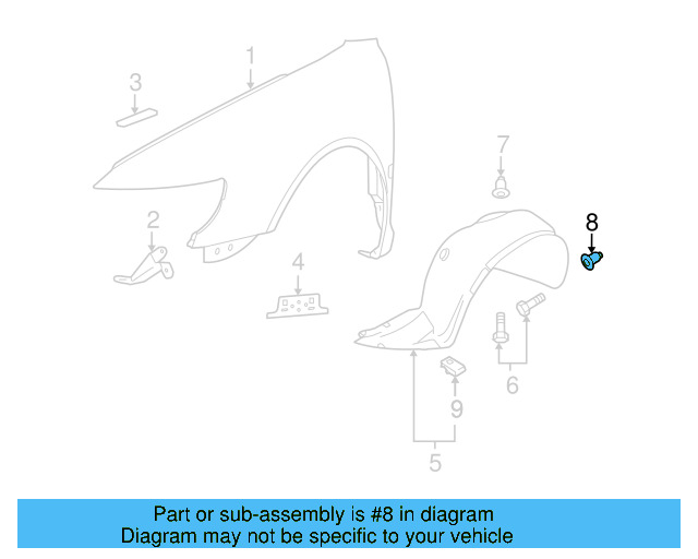 Fender Liner Retainer Nut N-908-338-01 - View 11